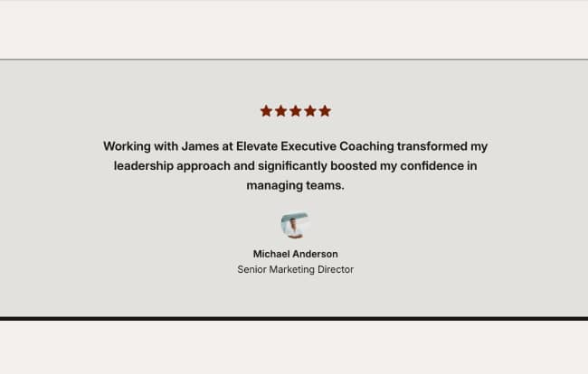 Testimonial screenshot of website created using the SnapWeb product